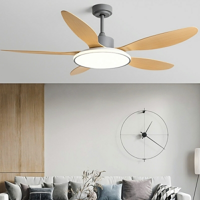 Nordic Simple LED Ceiling Mounted Fan Light with Third Gear for Bedroom and Living Room