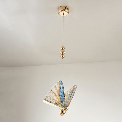 Postmodern Creative Crystal Pendant Light with Butterfly Shape for Dining Room and Bedroom