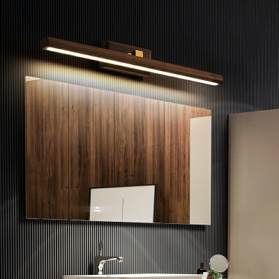Wood Wall Mounted Vanity Lights LED Linear Minimalism for Bathroom
