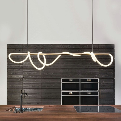 1 Light Contemporary Style Linear Shape Metal Ceiling Pendant Light