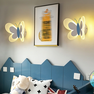 1 Light Kids Style Butterfly Shape Metal Wall Mounted Light Fixture