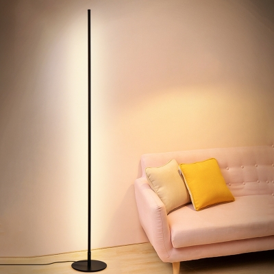 1 Light Minimalism Style Linear Shape Metal Standing Floor Lamp for Living Room
