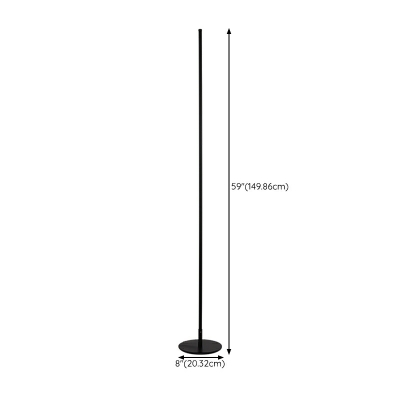1 Light Minimalism Style Linear Shape Metal Standing Floor Lamp for Living Room