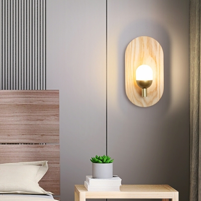 1 Light Nordic Creative Wooden Art Wall Mount Fixture for Bedroom and Hallway