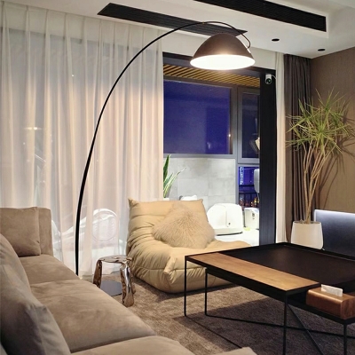1 Light Simple Style Dome Shape Metal Standing Floor Lights for Living Room