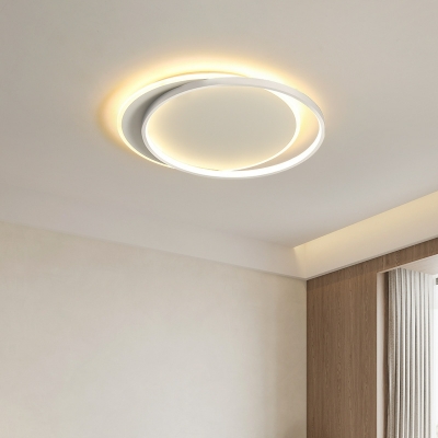 2 Lights Nordic Style Circle Shape Metal Flush Mount Ceiling Chandelier