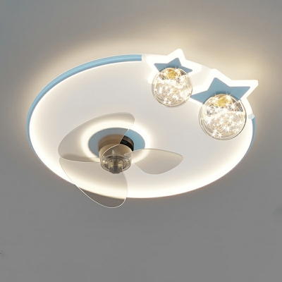 3 Lights Kids Style Oval Shape Metal Flush Mount Ceiling Chandelier