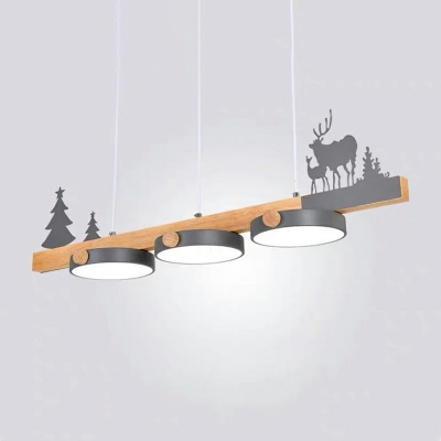 3 Lights Nordic Minimalist Macaron Chandelier for Living Room and Dining Room