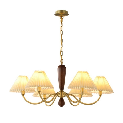 6 Lights Traditional Style Cone Shape Metal Ceiling Chandelier