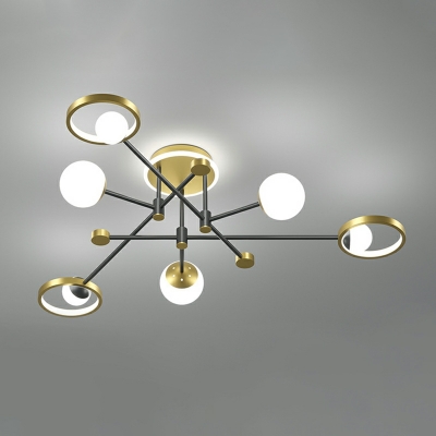 10 Lights Minimalism Style Ball Shape Metal Flush Mount Light Fixture
