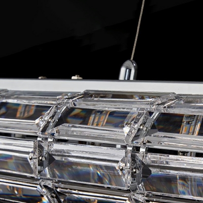 9 Lights Minimalistic Style Tube Shape Metal Pendant Chandelier