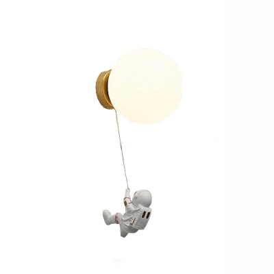 Creative Cartoon Astronaut Landing on the Moon Wall Lamp for Children's Bedroom