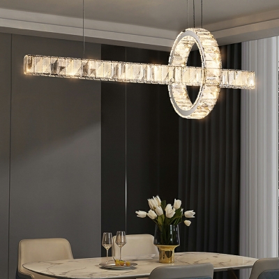 Crystal Island Chandelier Lights LED Minimalism for Dinning Room