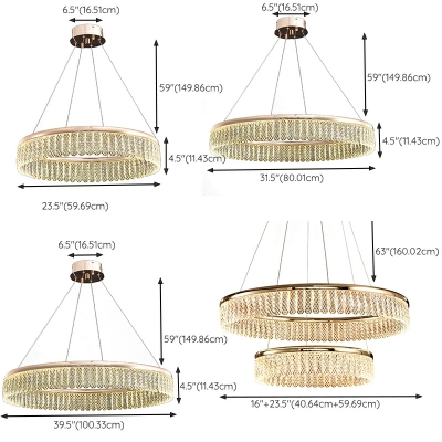Crystal Round Chandelier Pendant Light LED Minimalism for Living Room