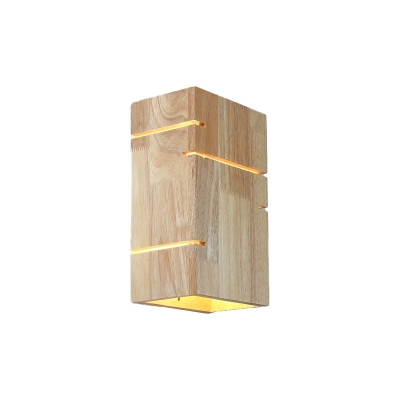 LED Creative Wooden Rectangular Wall Mount Fixture for Aisle and Bedroom
