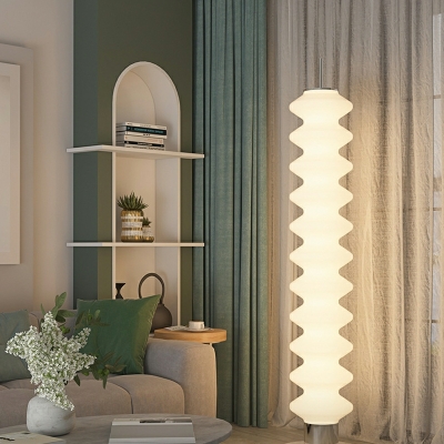 LED Minimalist Wavy Floor Lamp in White for Living Room and Bedroom