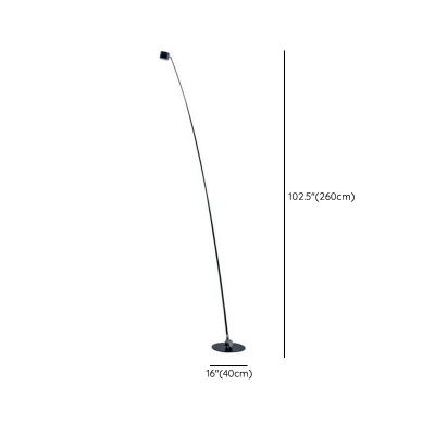 LED Modern Creative Art Long Pole Floor Lamp in Black for Bedroom and Living Room Decoration