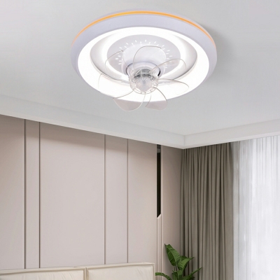 LED Modern Minimalist Acrylic Ceiling Mounted Fan Light with Third Gear for Bedroom