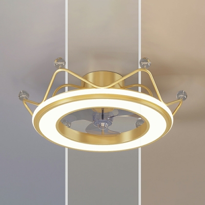 Minimalism Ceiling Fans Basic LED Metal Creative Round for Kid's Room