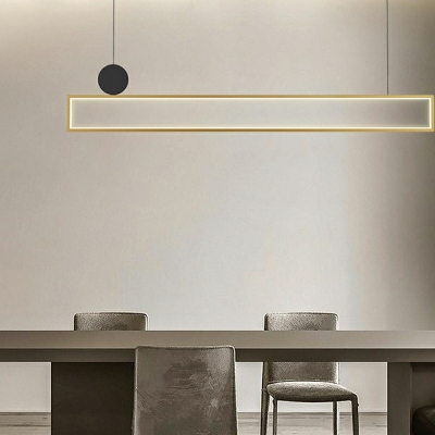Minimalism Island Pendant Lighting LED Metal Linear for Dinning Room