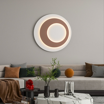 Minimalist Round LED Wall Light with Tricolor Light for Aisle and Bedroom