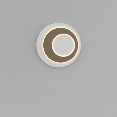 Minimalist Round LED Wall Light with Tricolor Light for Aisle and Bedroom