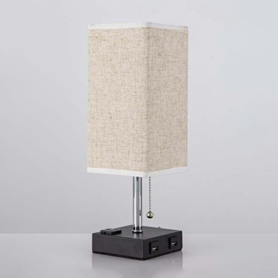 Rectangle Farbic Night Table Lamps Contemporary Basic for Bedroom