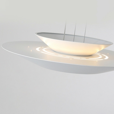 1 Light Contemporary Style Saucer Shape Metal Ceiling Pendant Light
