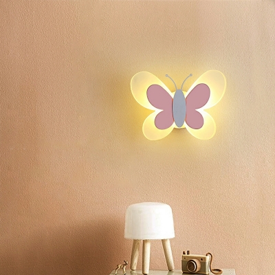 1 Light Kids Style Butterfly Shape Metal Wall Mounted Light Fixture