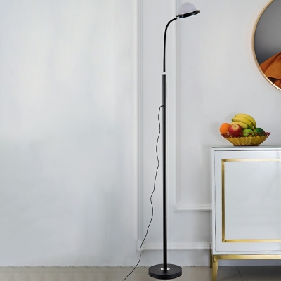 1 Light Minimalistic Style Circle Shape Metal Standing Floor Light for Living Room