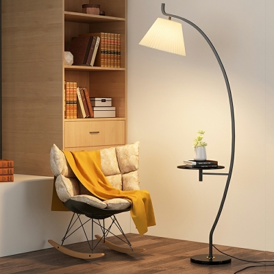 1 Light Simple Style Cone Shape Metal Standing Floor Lights for Living Room