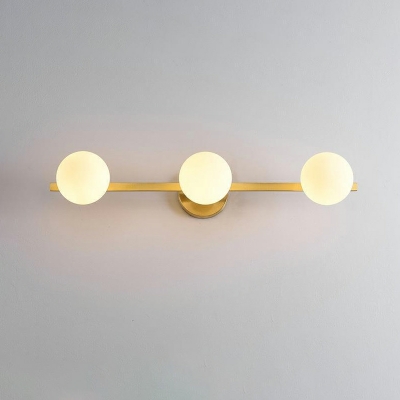 4 Lights Minimalist Style Globe Shape Metal Wall Mounted Vanity Lights