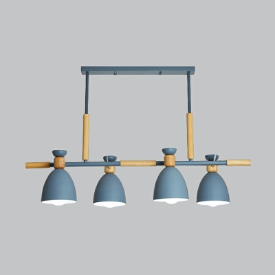 4 Lights Minimalistic Style Bell Shape Metal Pendant Chandelier