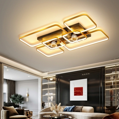 Contemporary Ceiling Fans LED Basic Minimalist for Living Room