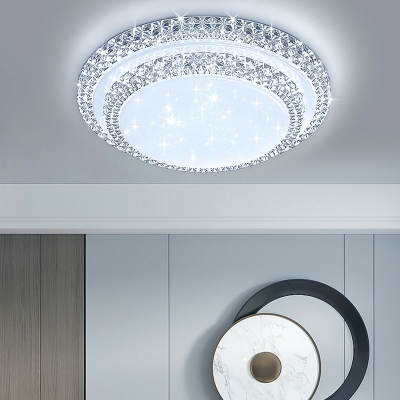Contemporary Crystal Flush Mount Ceiling Light Fixtures for Living Room
