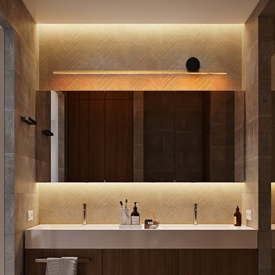 Contemporary Minimalist LED Three-tone Dimming Vanity Lamp in Gold for Bathroom