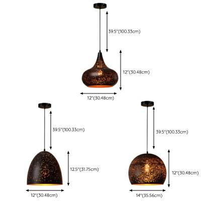 Creative Retro Starry Wrought Iron Pendant Lamp in Black for Bars and Restaurants