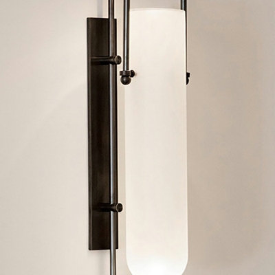 Glass Wall Mounted Light Fixture Basic Cylindrical for Living Room