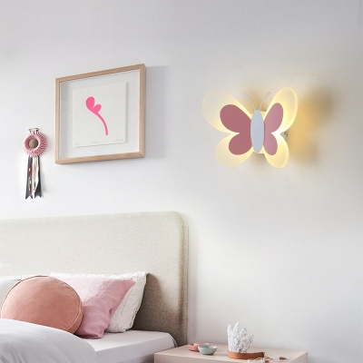 LED Creative Cartoon Butterfly Wall Lamp with Warm Light for Aisle and Bedroom