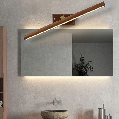 LED Creative Rotatable Vanity Lamp in Walnut Color for Bathroom