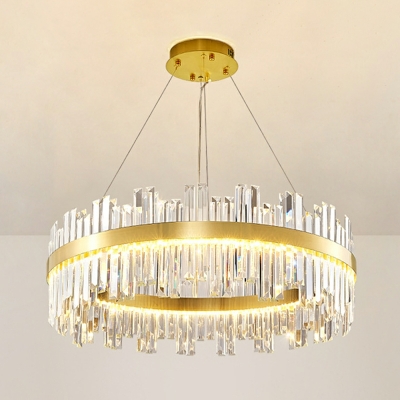 LED Minimalism Chandelier Lighting Fixture Drum Crystal for Dinning Room