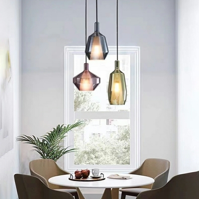 Modern Glass Pendant Lighting Fixtures Basic Geometric for Living Room