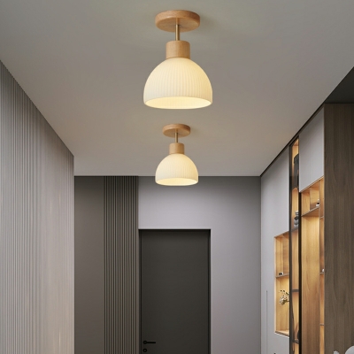 Nordic Log Style Minimalist Glass Ceiling Light Fixture for Balconies and Aisles