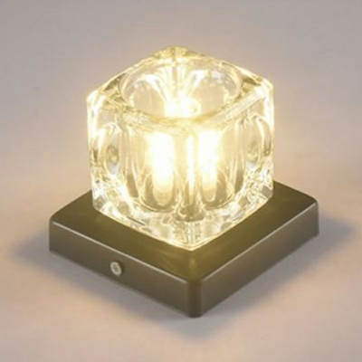 Simple Square Crystal Concealed Semi-Flushmount Light for Aisle and Entrance(with Hole 2-3.5