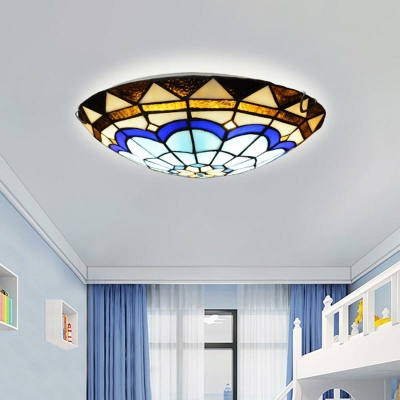 Tiffany Flush Mount Ceiling Lighting Fixture Vintage for Living Room