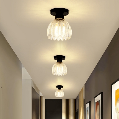 1 Light Modern Creative Flushmount Ceiling Light with Glass Shade for Balcony and Aisle