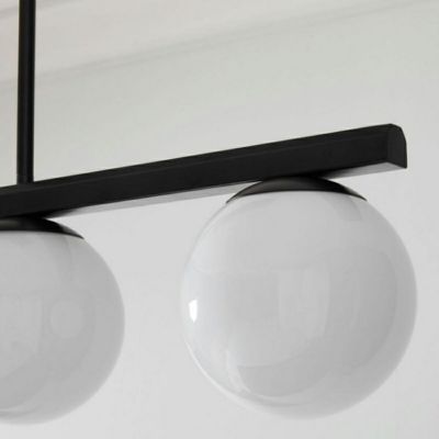 5 Lights Nordic Minimalist White Glass Island Lights for Dining Room