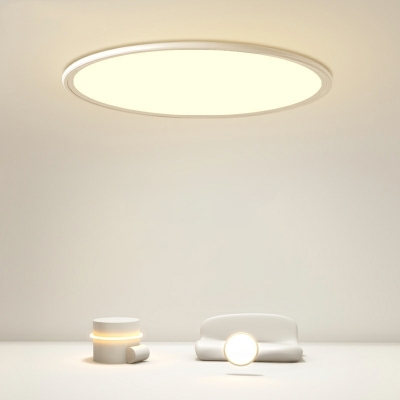 LED Minimalist Flush Mount Ceiling Light Fixtures Basic White for Living Room
