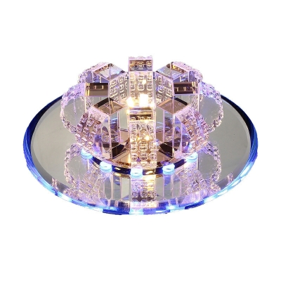 LED Minimalist Flush Mount Ceiling Light Fixtures Crystal Elegant for Living Room