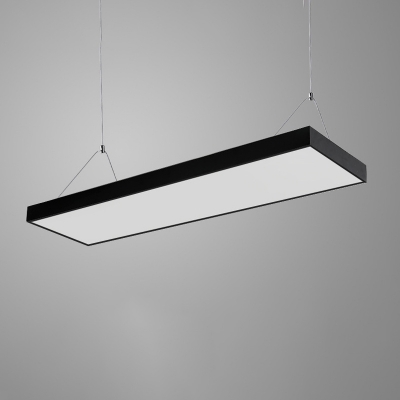 LED Minimalist Rectangular Pendant Light with White Light for Office and Gym